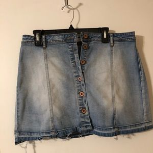 Blue jean mini skirt